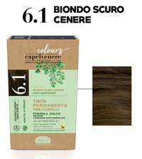 Helan, Capelvenere Colours, Permanent Natural Hair Colour, Nuance N6.1 Dark Ash Blonde - Easy Application Kit Odourless, Excellent Coverage - Ammonia and Alcohol Free Hair Colour, 125 ml