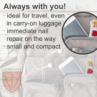 3 Swords Germany Brand Quality Round Sapphire Pocket Nail File, Carry-on Luggage - Made in Germany