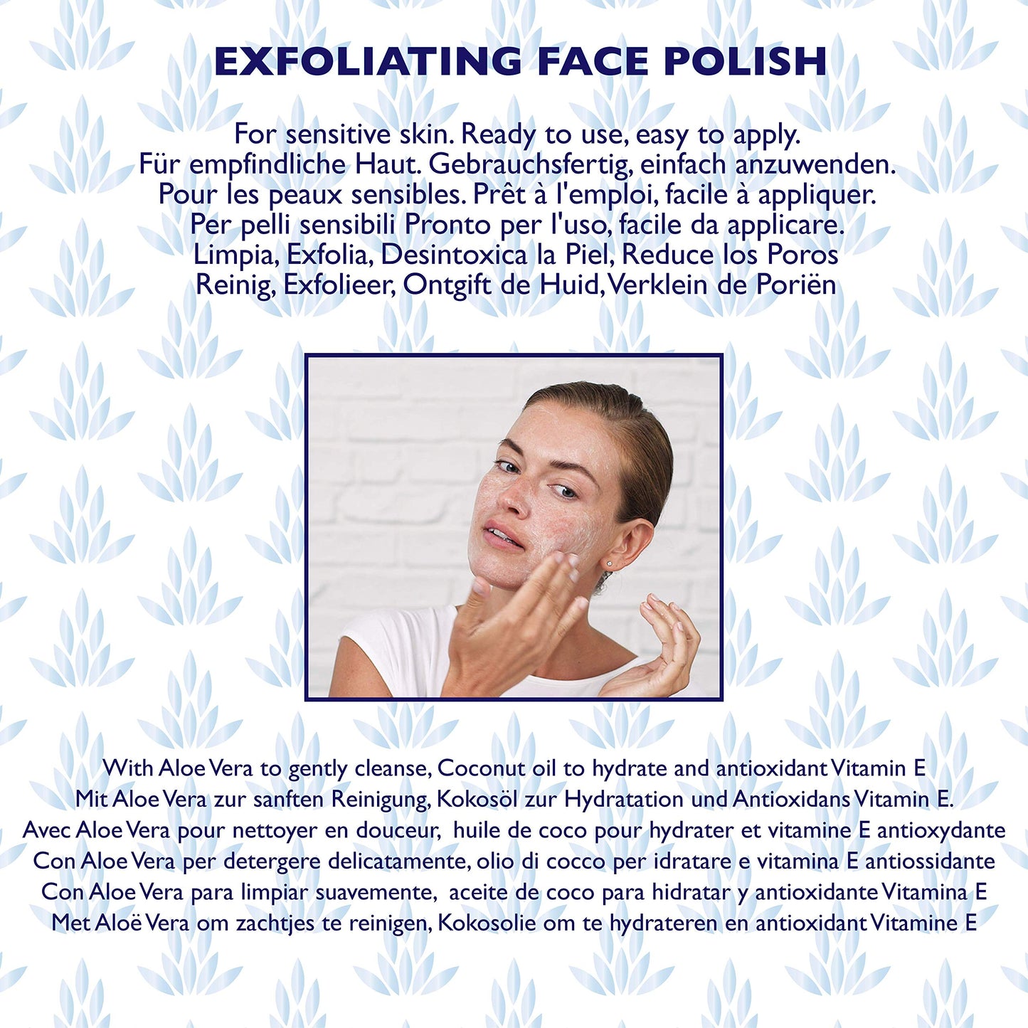 99% Natural EXFOLIATING FACE Polish with Pumice, Aloe Vera, Vitamin E & Coconut Oil - 100g by AMOR FLORUM BLU. Gently Exfoliates, Unblocks Pores, Brightens Complexion. pH 5.5 for Sensitive Skin.