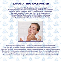 99% Natural EXFOLIATING FACE Polish with Pumice, Aloe Vera, Vitamin E & Coconut Oil - 100g by AMOR FLORUM BLU. Gently Exfoliates, Unblocks Pores, Brightens Complexion. pH 5.5 for Sensitive Skin.