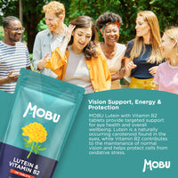 Lutein 50mg and Vitamin B2 | 120 Tablets | Vision Support | Eye Care Supplement | Eye Vitamins | Vegan GMP Approved | MOBU UK