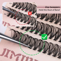 JIMIRE 320Pcs Individual Eyelashes DIY Russian Cluster Lashes 30D+40D Lashes Individual Cluster D Curl 9-16mm Mixed Wispy DIY Lash Clusters Eyelash Extesnsions