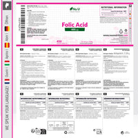 Nu U Nutrition Folic Acid 400 mcg - 450 Vegan Tablets - 15 Month Supply - High Strength Pregnancy Vitamins for Women - Vitamin B9 Supports Maternal Tissue Growth During Pregnancy - Prenatal Vitamins