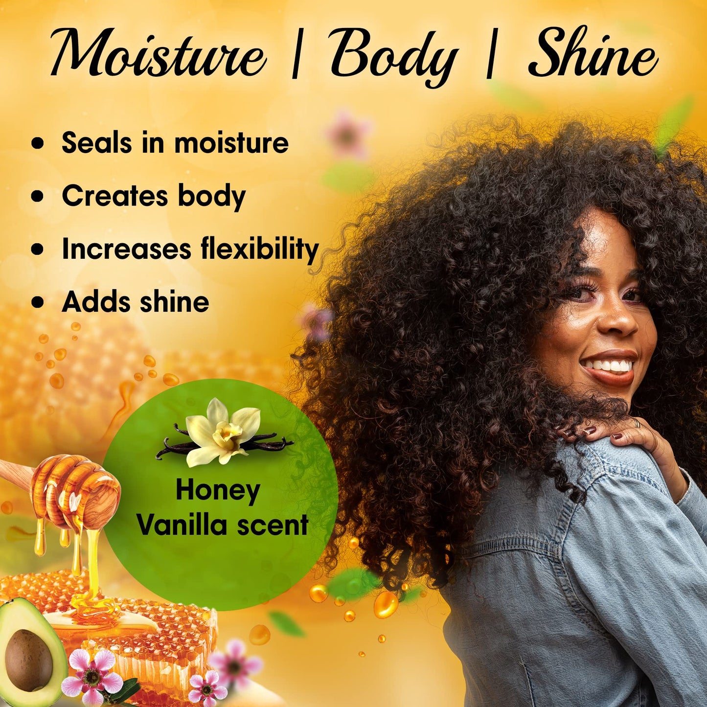 SNF Manuka Honey & Avocado, Sulfate-Free Hydrating Conditioner for Curls - Waves - Protective Styles 350ml