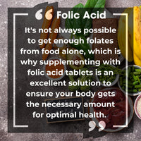 Folic Acid Tablets 400 mcg - 240 Vitamin B9 Tablets - 8 Months Supply - Pregnancy Care - Normal Function of Immune System & Maternal Tissue Growth During Pregnancy - Vitaherbs Made in The UK