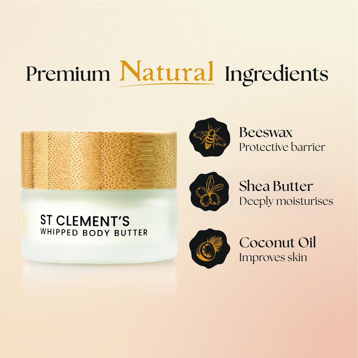 The Edinburgh Natural Skincare Company Ltd. St Clement's Whipped Body Butter | 100% Natural | Intensely Moisturising & Long-Lasting Hydration | Enriched With Shea Butter & Coconut Oil | Edinburgh Natural Skincare | Travel Friendly