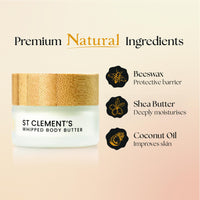 The Edinburgh Natural Skincare Company Ltd. St Clement's Whipped Body Butter | 100% Natural | Intensely Moisturising & Long-Lasting Hydration | Enriched With Shea Butter & Coconut Oil | Edinburgh Natural Skincare | Travel Friendly