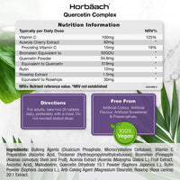 Horbäach Quercetin Supplement 760mg Complex | 120 Vegan Tablets | Providing 519mg of Quercetin with Bromelain, Vitamin C, Rosehip, Acerola and Rutin | by Horbaach