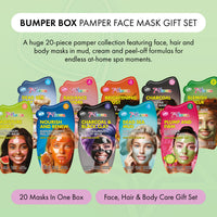 7th Heaven Bumper Box Skin Care Gift Collection, Pack of 20 Face, Hair and Body Masks, Mud, Cream and Peel-Off Variety, Deeply Moisturising, Hydrating and Fruity Pamper Set