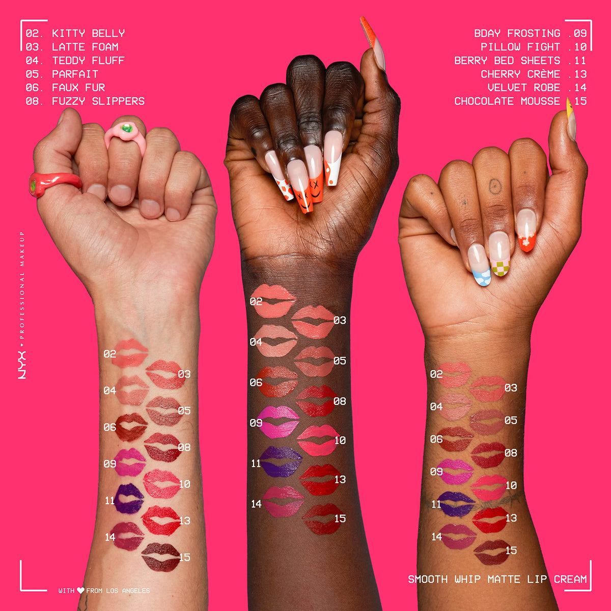 NYX PROFESSIONAL MAKEUP NYX Professional Makeup Liquid Lipstick, Matte Lip Cream, Ultra-Vibrant Shades, With Shea & Cocoa Butter, Smooth Whip, Shade: Fuzzy Slippers, Pack of 1