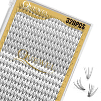 320Pcs Individual Lashes QUEWEL Cluster Lashes 10D+20D D Curl MIX12-18mm Individual Lash Extension Lash Clusters DIY Eyelash Extensions For Home Use (10D+20D D MIX12-18mm)