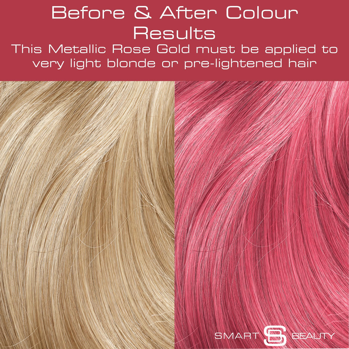 Metallic Rose Gold Hair Dye Demi-Permanent, Toner for Bleached Hair, Anti-Breakage Plex Hair Care, Vegan Hair Dye, Cruelty-Free, Grey Coverage, Rose Hair Colour, by Smart Beauty (pack of 3)