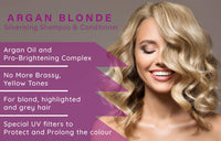 Argan Blonde No Yellow Purple Shampoo & Conditioner For Blonde, Grey & Highlighted Hair (250ml Duo) Silverising Shampoo With Argan Oil To Remove Yellow & Brassy Tones