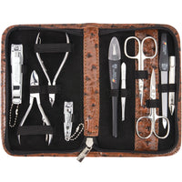 3 Swords Germany - brand quality 10 piece manicure pedicure grooming kit set for professional finger & toe nail care scissors clipper fashion leather case in gift box, Made by 3 Swords (6608)