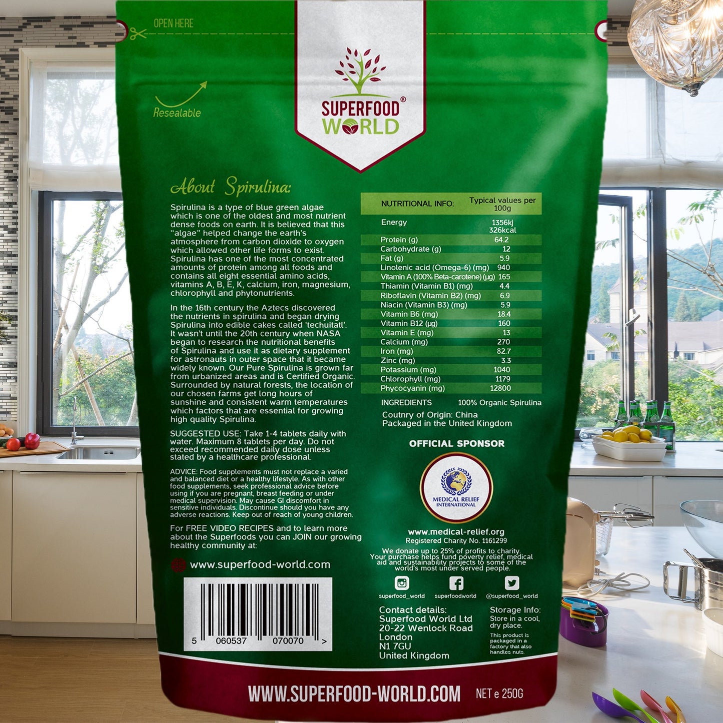 Organic Spirulina Tablets (500 X 500mg) Premium Quality Dietary Superfood | Natural Source of Vegan Protein, Iron & Vitamins | UK Certified Organic, Ideal for Sports Nutrition, Detox & Energy