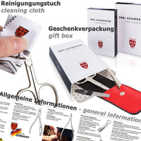 3 Swords Germany - brand quality 10 piece manicure pedicure grooming kit set for professional finger & toe nail care scissors clipper fashion leather case in gift box, Made by 3 Swords (6608)
