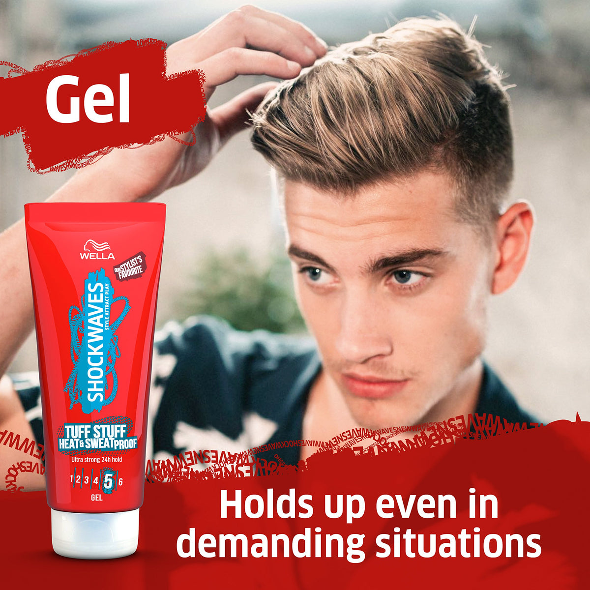 WELLA Wella Shockwaves Tuff Stuff Heat and Sweat Proof Gel, 200ml