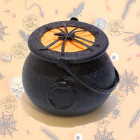 Elegance Natural Skin Care Happy Halloween Spooky Orange Spider Scary Witches Bubbling Cauldron Bath Bomb Fizzer. Handmade in UK. Horror Bubbling Bathbomb Bath Fun