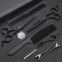 JASON Hairdressing Scissors Set Professional - Hair Scissors Set (Hair Cutting Scissors&Thinning Scissors) 6.5" Hair Scissors Hairdressing Scissors for Hairdresser/Beginner Hairdresser Set, Black