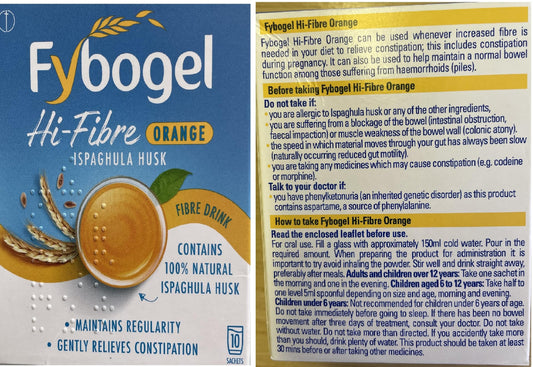 Fybogel - Hi-Fibre Orange Sachets - 10 x 4