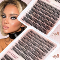 JIMIRE 320Pcs Individual Eyelashes DIY Russian Cluster Lashes 30D+40D Lashes Individual Cluster D Curl 9-16mm Mixed Wispy DIY Lash Clusters Eyelash Extesnsions