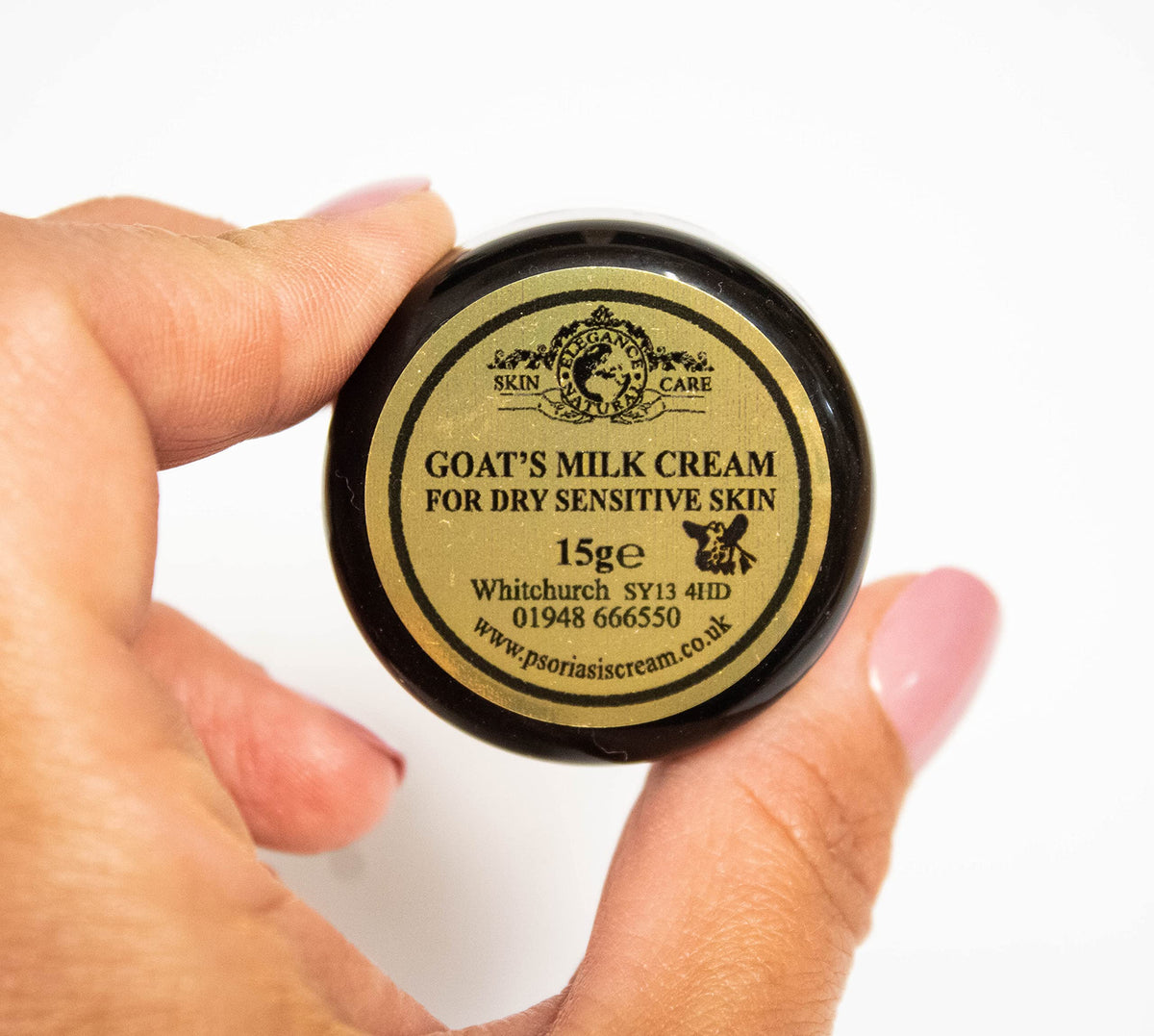 Goats Milk Moisturising Cream 15g by Elegance Natural Skin Care for dry sensitive skin Travel Size