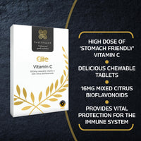 Healthspan Elite Vitamin C 500mg Chewable Tablets (4 Months’ Supply) | Stomach Friendly Vitamin C to Support Your Immune Health | All Blacks Official Partner | Informed Sport Accredited | Vegan
