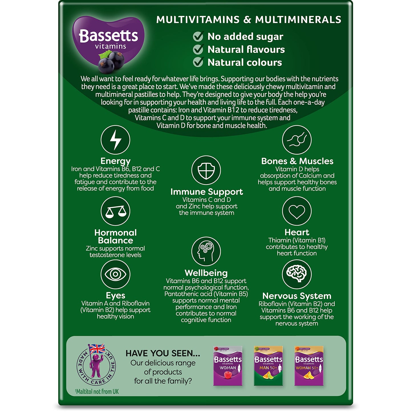 Bassetts Vitamins Man Multivitamins & Multiminerals Blackcurrant 30's