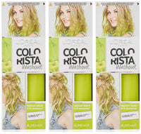 L'Oreal Paris Colorista Wash Out Neon Semi-Permanent Hair Dye, Lime Green, 80 ml, Pack of 3