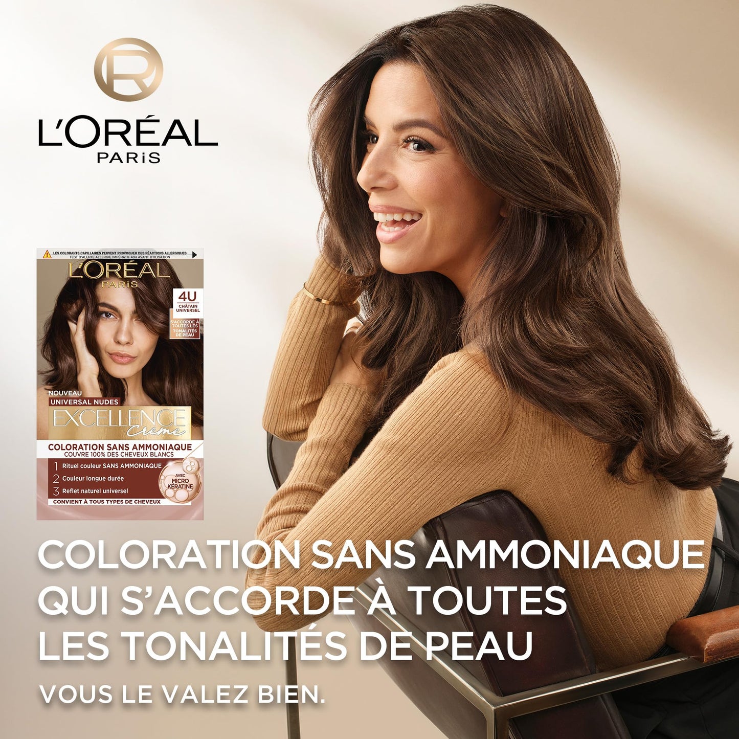 L'Oreal Paris L'Oréal Paris - Permanent Hair Colour Kit - Ammonia Free - Covers 100% White Hair - Excellence Cream Universal Nudes - Shade : Universal Dark Brown (3)