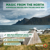 MÖLLER'S Moller’s ® | Omega 3 Cod Liver Oil | Omega-3 Dietary Supplements with EPA, DHA, Vitamin A, D and E | Superior Taste Award | Pure & Natural cod Liver Oil | 166 Year Old Brand | Apple | 250 ml