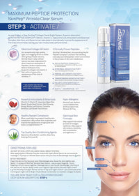 Wrinkle Clear & Glow Serum + Growth Factors (EGF, TGF, FGF), Antioxidants, Hyaluronic acid, Retinol, Vit C Skin Barrier Repairing Collagen Boosting Anti-Ageing Korean Glass Skin By SkinPep (30ml)