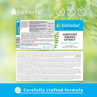 Cordyceps Mushroom Extract 360 mg 300 Capsules for Energy and Immune Support by BIOHERBA