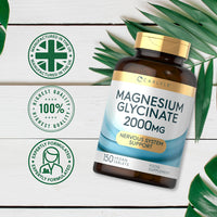 Magnesium Glycinate Supplements | 2000mg High Strength Magnesium Bisglycinate | 150 Vegan Tablets | by Carlyle