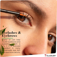 DUASASH Duasash Organic Castor Oil for Eyelashes and Eyebrows 250ml Cold Pressed Castor Oil for Hair Growth Undiluted Hexane Free 100% Natural and Pure Castor Oil for Skin with Brushes For Hair, Beard, Nails