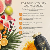 A-Z Multivitamins and Minerals boosted with Turmeric - 180 Vegan Multivitamin Tablets for Women & Men - One a day - 27 Key Nutrients - 100% NRV Multivitamin with Iron, Zinc, Vitamins B, C, D - UK Made