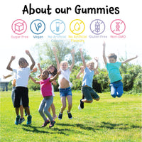 Nutriburst Kids Mighty Bones - Vitamin D3 + Calcium Chewable Vitamin - Healthy Bone Growth & Development - Vitamin D3 (25µg) + Calcium (240mg) - Vegan + Sugar Free - Strawberry Flavour - 30 Gummies