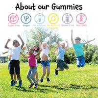 Nutriburst Trolls Kids Mighty Bones - Vitamin D3 + Calcium Chewable Vitamin - Healthy Bone Development - Vitamin D3 (25µg) + Calcium (240mg) - Vegan + Sugar Free - Strawberry Flavour - 60 Gummies