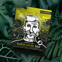 BARBER PRO BLEMISH CONTROL Mens Face Mask Bamboo Sheet Facial Hydration Prevent Breakouts & Improve Skin Texture Cica & Niacinamide Natural Vegan Skincare 100% Biodegradable Multi Award Winning Brand