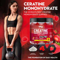Izkan Creatine Gummies 5000mg (5G) for Men & Women - 120 Chewable Creatine Monohydrate Gummies Strawberry Flavoured | Pre Workout Gym Supplement| Muscle Boost| 4 Per Day - Vegan & Halal (2X)