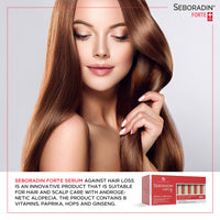 Seboradin Forte Hair Growth Serum Ampoules 14 x 5,5 ml Anti Hair Loss Serum Chronic Hair Loss and Thinning Treatment Natural Extracts and Vitamins Hair & Scalp Treatment Hair Care & Products