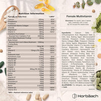 Horbäach Womens Multivitamins and Minerals with Marine Collagen & Hyaluronic Acid | 31 Essential Vitamins, Minerals, & Botanicals with Cranberry, Iron, Biotin, B6 & More | 120 Tablets | by Horbaach