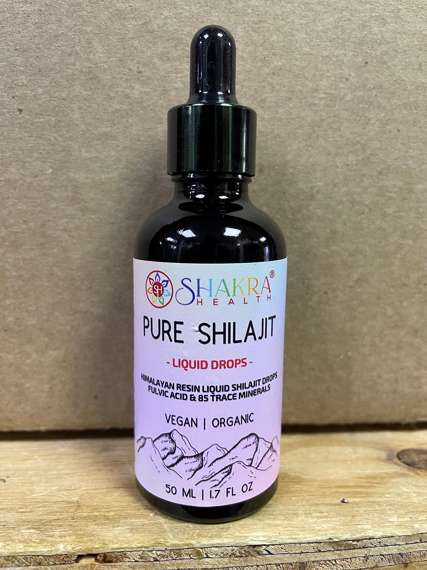SH SHAKRA HEALTH Shilajit Pure Potent & High Strength, Himalayan Liquid Drops 50ml. Authentic, Fulvic Acid & Natural Trace Mineral Complex. Organic & Vegan
