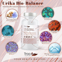 Troo Health Care Urika Bio-Balance Vaginal Gut Bacteria Support 60 Capsules - Friendly Active Bacterial Cultures Blend - Candida Yeast Balance & Urinary Support Supplement for Women