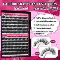 calphdiar Calphdiar Fluffy Individual Eyelashes 80D+100D Thick Cluster Lashes Wispy Lashes Individual Cluster D Curl Lash Clusters 10-18mm Russian Eyelash Clusters 234pcs Dramatic DIY Lash Extensions at Home