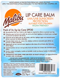 Malibu Blister Lipbalm with SPF30, Mint/Mango/Vanilla 12 ml, (Pack of 1)