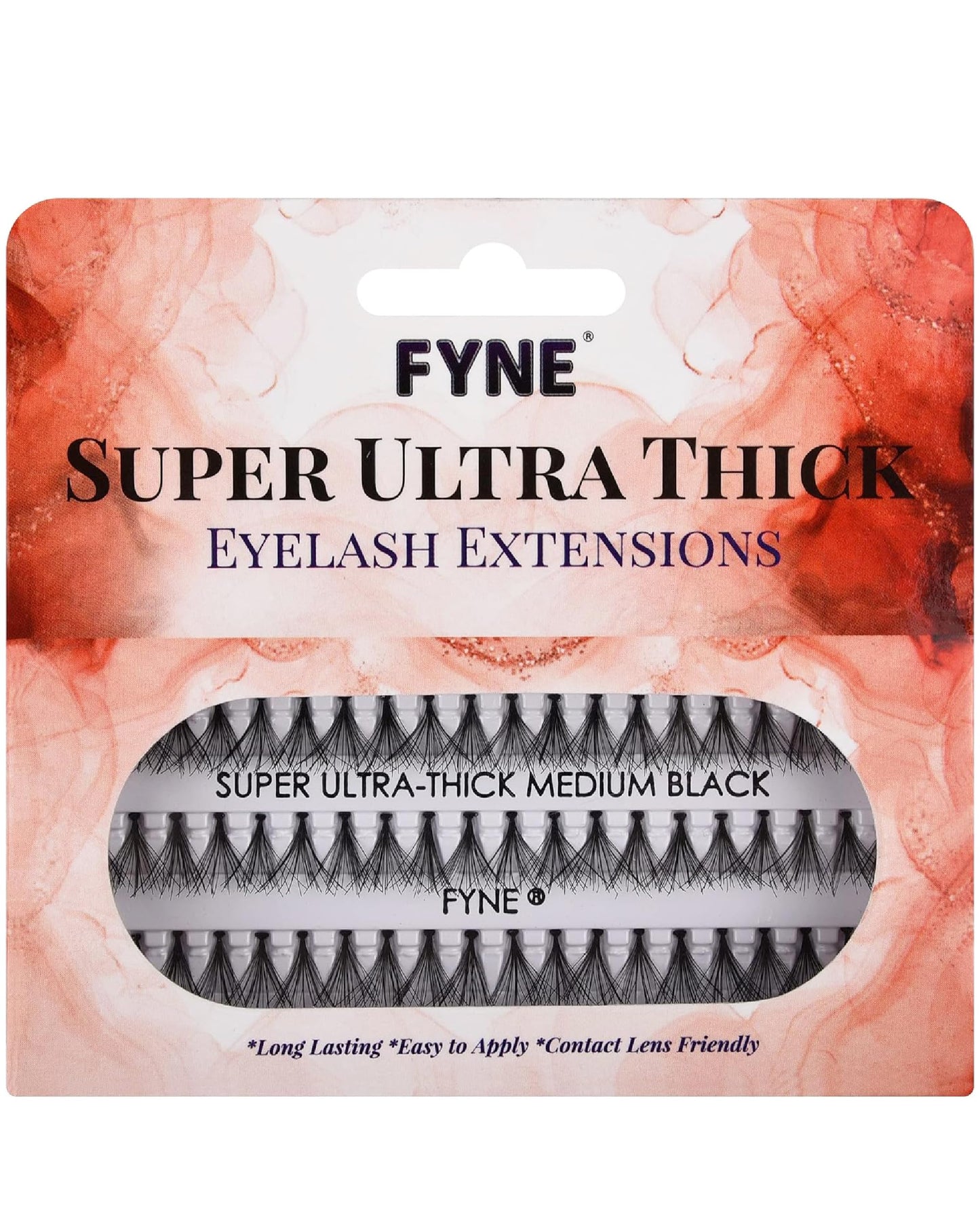 FYNE Super Ultra Thick Individual Eyelashes - 60 Medium Individual Eyelash Clusters, 10mm Ultra Thick Natural Lashes - Volume Cluster Lashes - Durable False Eyelash Extensions - 1 Pack of Lashes