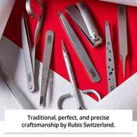 Rubis Kid Nail Scissors with Case Elefantina - High-Quality Baby Nail Scissors Rounded with Leather Case - Children's Nail Scissors - Round Tip