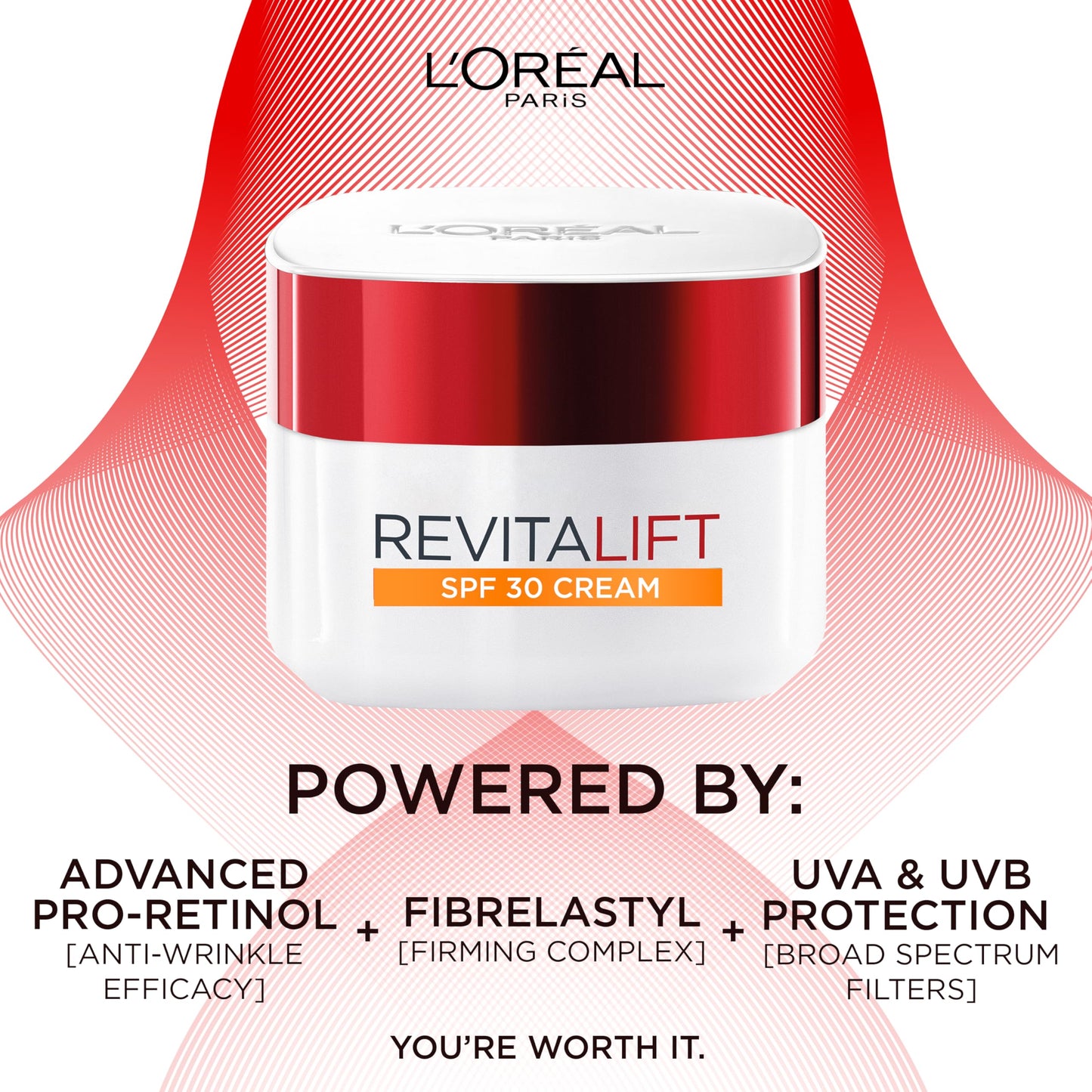 L'Oreal Paris L’Oréal Paris Revitalift Hydrating SPF 30 Day Cream, Powerful Formula to Smooth appearance of Wrinkles, Firm & Moisturize Skin, Infused with Pro-Retinol & Elasti-Peptides, SPF30 Sun Protection, 50ml