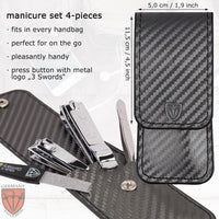 3 Swords Germany - manicure set with toe nail clipper, finger nail clipper, nail file and tweezers - brand quality since 1927